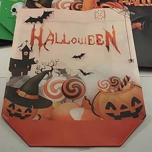 Halloween Trick Or Treat Tote Gift Bags with Handles Multicolor 12 Bags 8"X8"X3" - Picture 6 of 9